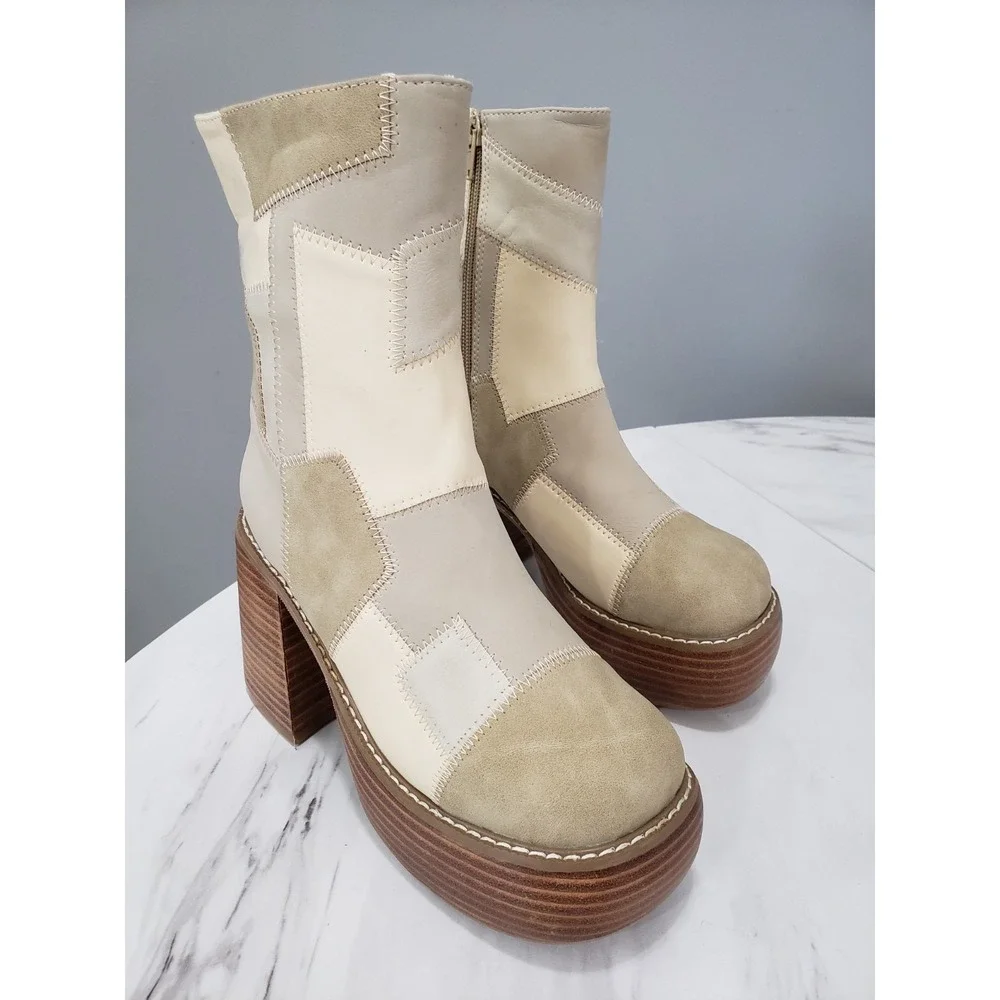 HAS SOME SCUFFS 6 dElias dollskill Patchwork Boots suede y2k bratz platform 90s